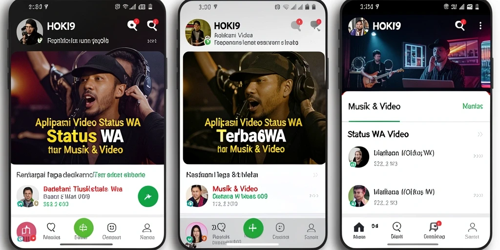 Antarmuka HOKI9 yang menarik untuk video Status WA.