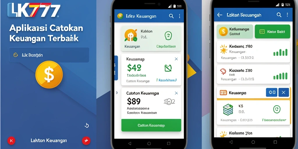 Tampilan antarmuka LK777 dengan fitur Catatan Keuangan.