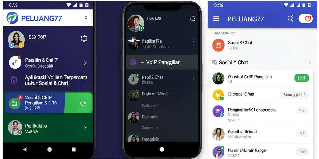 Tampilan antarmuka aplikasi PELUANG77 untuk VoIP Panggilan.