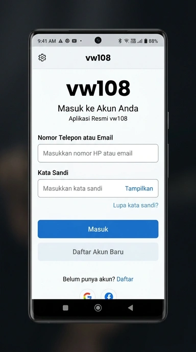 Tampilan halaman login vw108